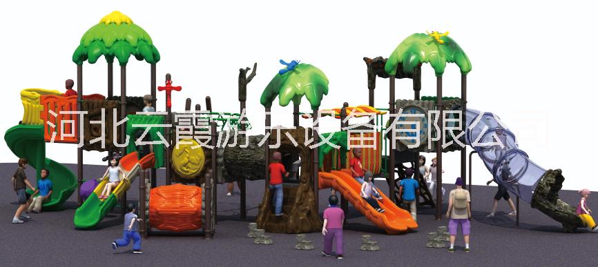 供应河北儿童大型户外工程塑料组合滑梯儿童游乐设备图片
