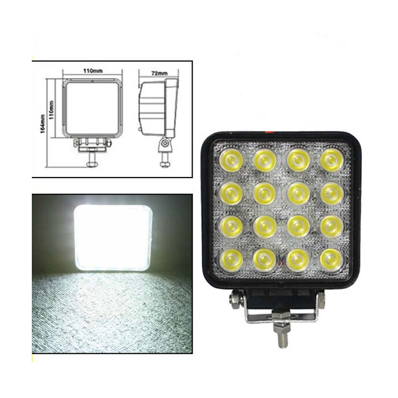 4英寸方形48W工作灯 LED工作灯、检修灯、 车顶灯、工程车灯、卡车灯 挖掘机灯图片