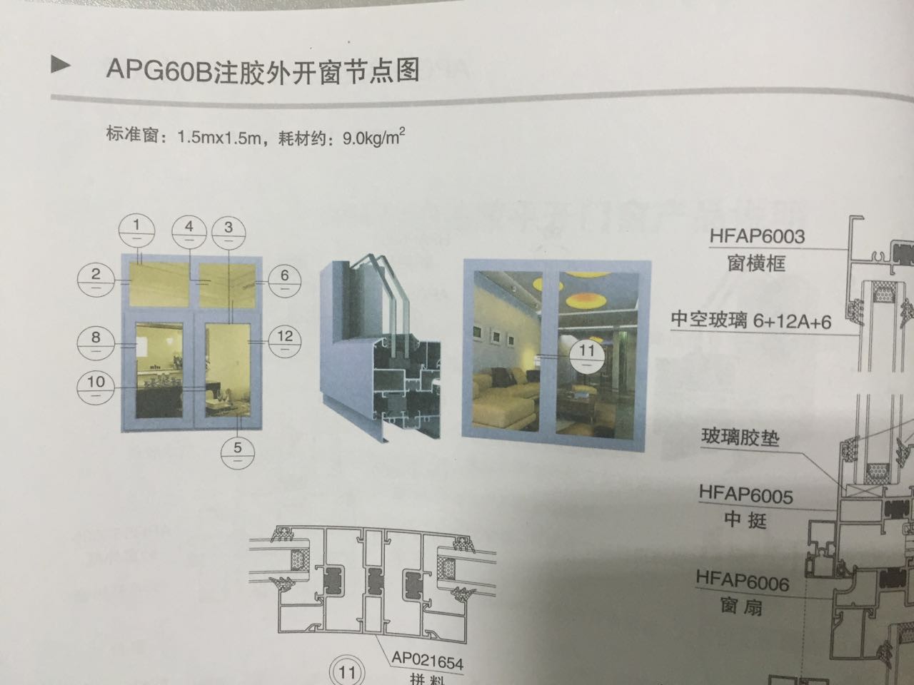 APG60B注胶平开窗 亚铝德材 亚铝德材招商加盟 亚洲铝型材招商加盟