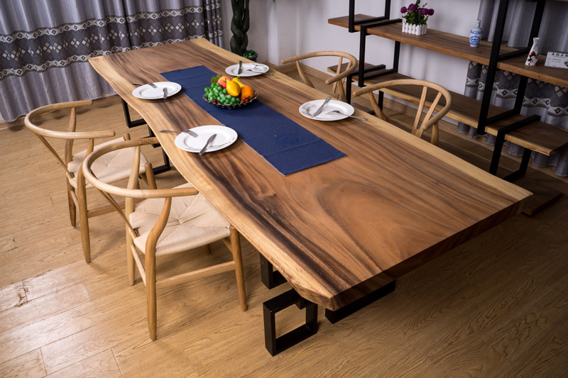 南美胡桃木大板桌书桌办公桌会议桌 原生态艺术 简约现代风格