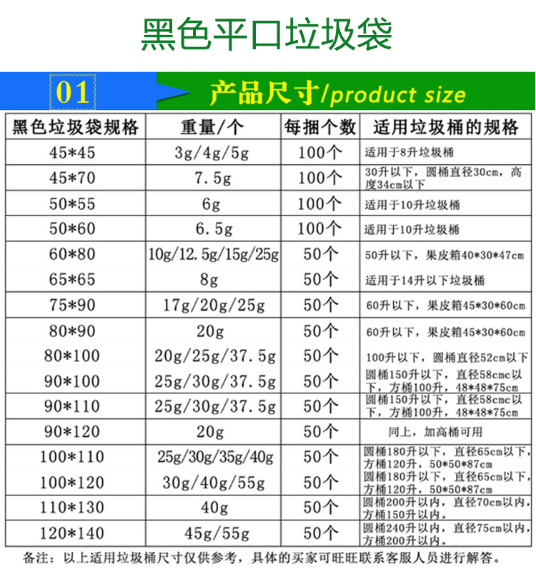 黑色平口垃圾袋90*120cm 加大加厚优质垃圾袋厂家直销