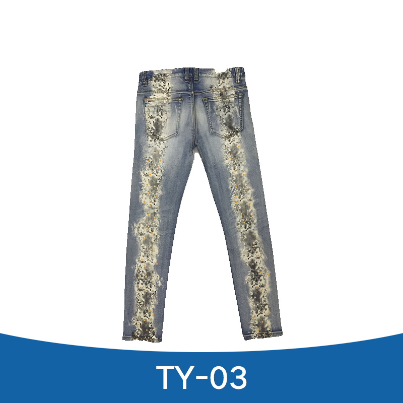 TY-03 牛仔裤 印花牛仔长裤 紧身牛仔长裤 新塘牛仔裤