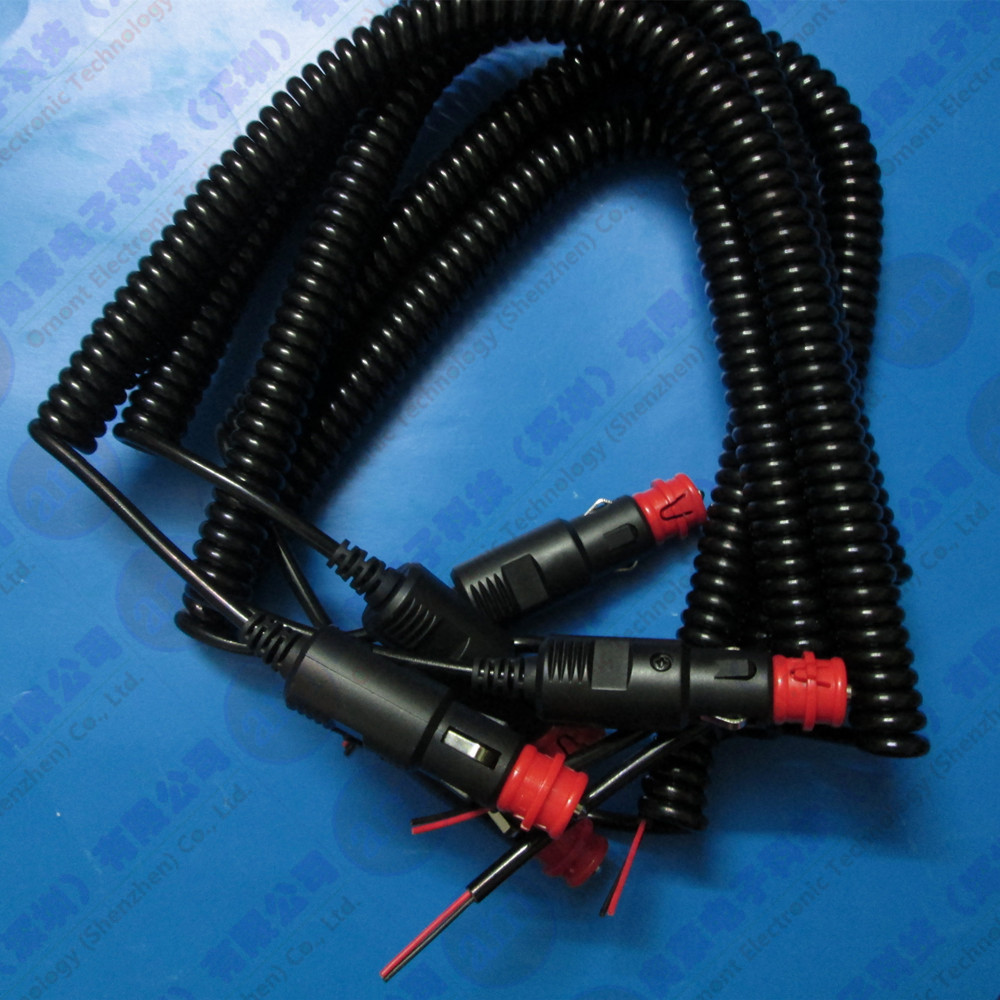 螺旋电缆线 拉伸电源线 插头螺旋电源线 PU螺旋线生产厂家