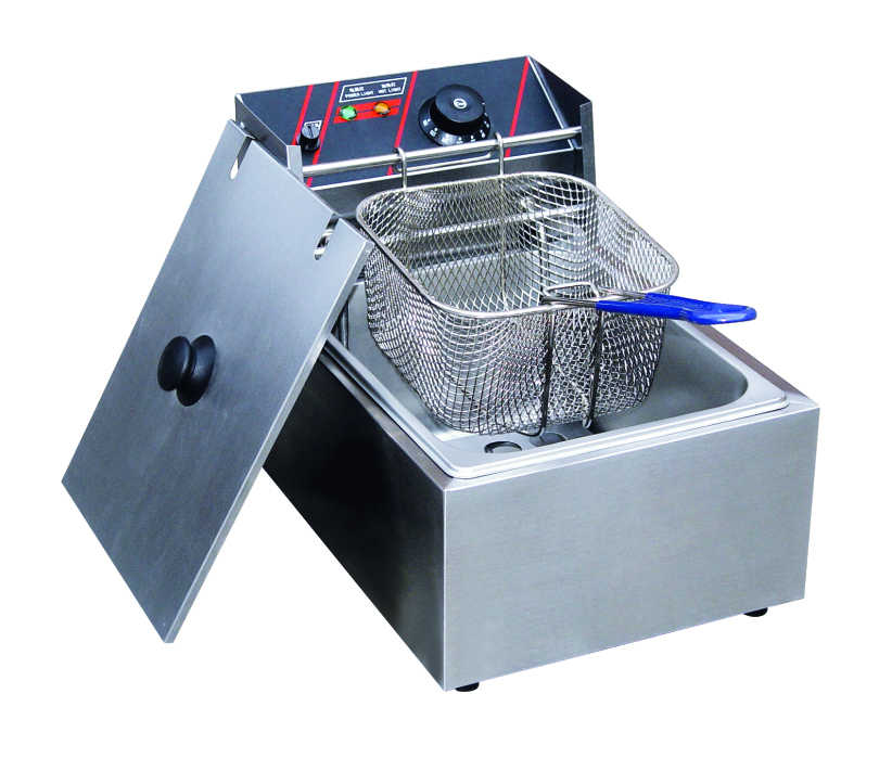 新粤海 EF 81小型电炸炉单缸单筛电炸锅商用不锈钢炸薯条机器