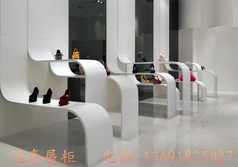 2016商场欧式风格女鞋店展示柜优雅时尚高端女鞋展示柜图片