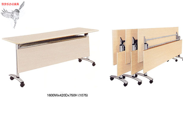 广州折叠会议桌定制批发  带写字板培训椅价格  折叠会议桌