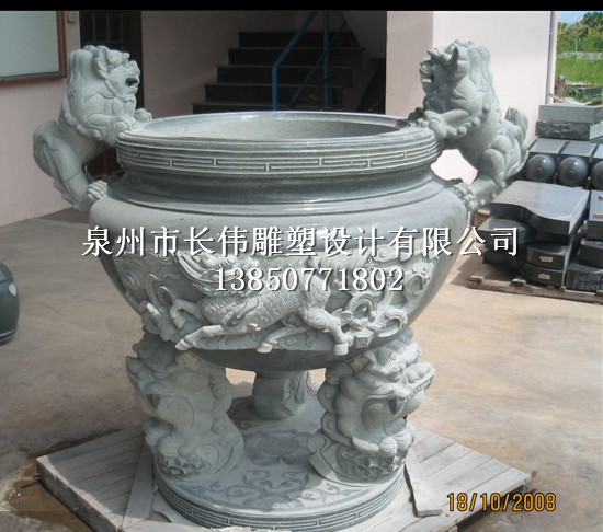 福建惠安厂家雕刻古建寺庙石雕 香炉雕刻摆件雕刻各规格石头香炉来图订制生产加工