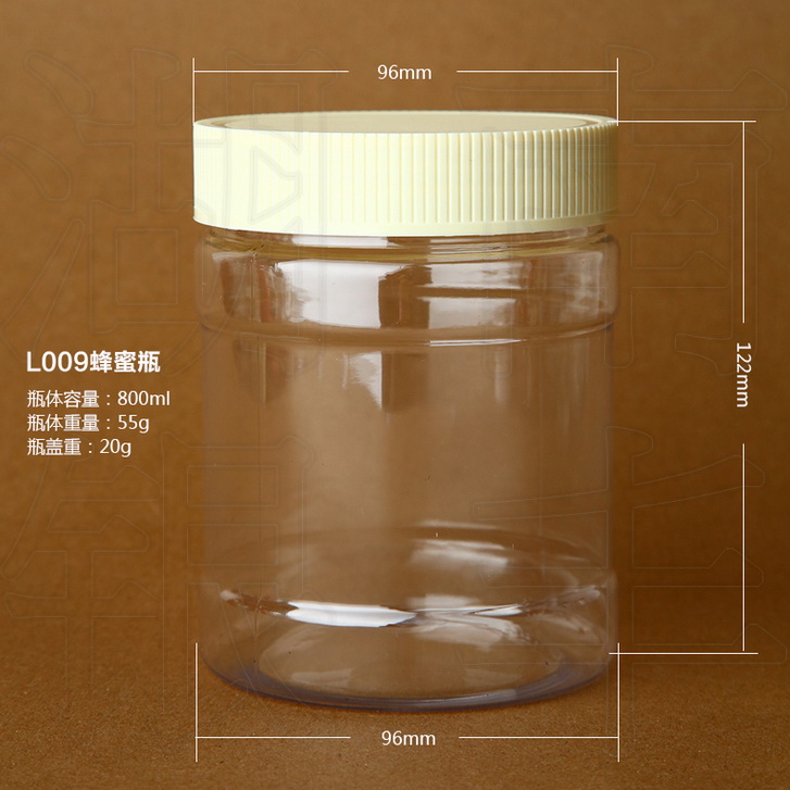 【银丰塑料】800ml透明塑料蜂蜜瓶2斤厚定制图片