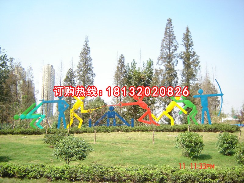 不锈钢奔跑的人们雕塑，公园景观雕