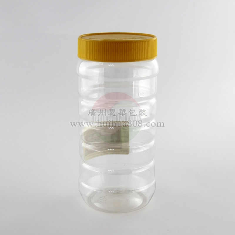 广州惠华螺旋式PET蜂蜜罐塑料易拉罐干果罐批发订做图片