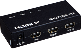 GL-F2HDMI分配器一分二一进二出高清HDMI分频器高清一进二出一拖二2口分配器图片