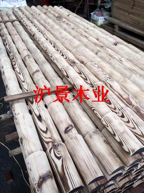 进口松木防腐碳化木竹节瓦片生产厂家找上海沪景木业