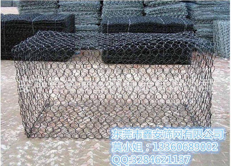 广东鑫安厂家供应广州边坡防护网箱石笼网六角网热浸锌包胶格宾网图片
