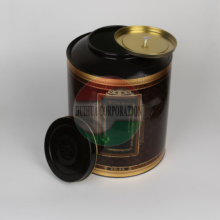 QS食品纸罐厂家 定制双盖茶叶包装罐   复合纸罐 大红袍茶叶纸罐图片