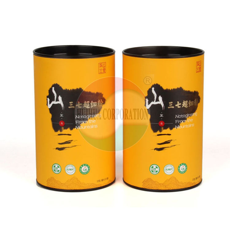 粤东纸罐包装厂家供应山塞铁盖 三七粉纸罐  花茶包装 红酒纸罐