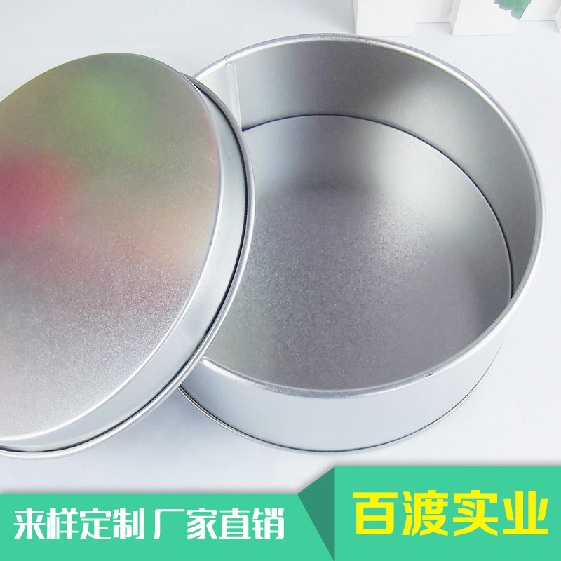 广东东莞马口铁盒生产厂家批发圆形白铁铁盒各种食品铁罐