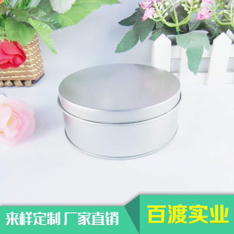 广东东莞马口铁盒生产厂家批发圆形白铁铁盒各种食品铁罐