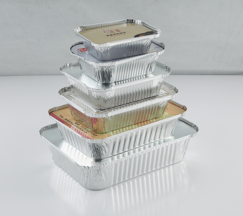 佛山伟箔方形铝箔餐盒WB-171 方形外卖打包餐盒烧烤盒