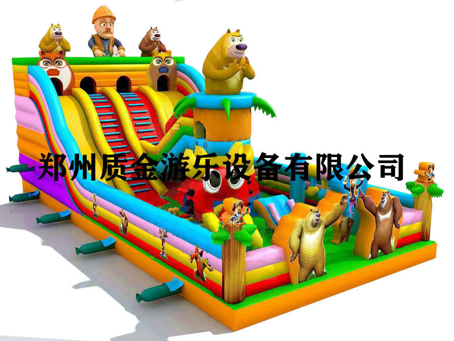 郑州哪家游乐设备做的熊出没充气城堡最好/游乐乐吧车图片