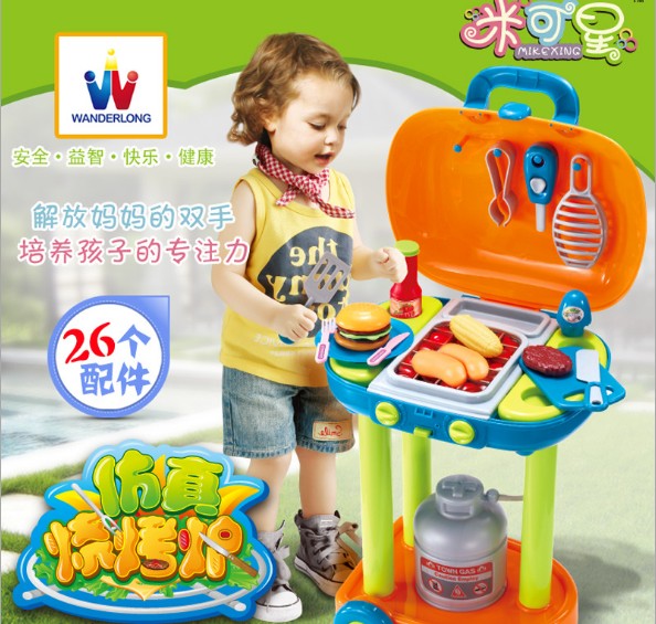 广东澄海生产商直销批发价仿真DIY烧烤炉儿童玩具女孩 厨房玩具
