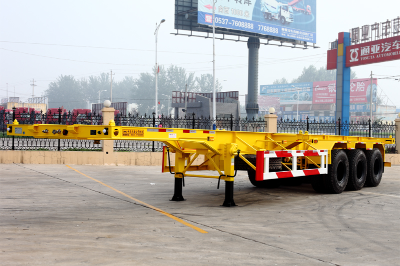 济宁市黄岛出售集装箱骨架半挂车40英尺厂家