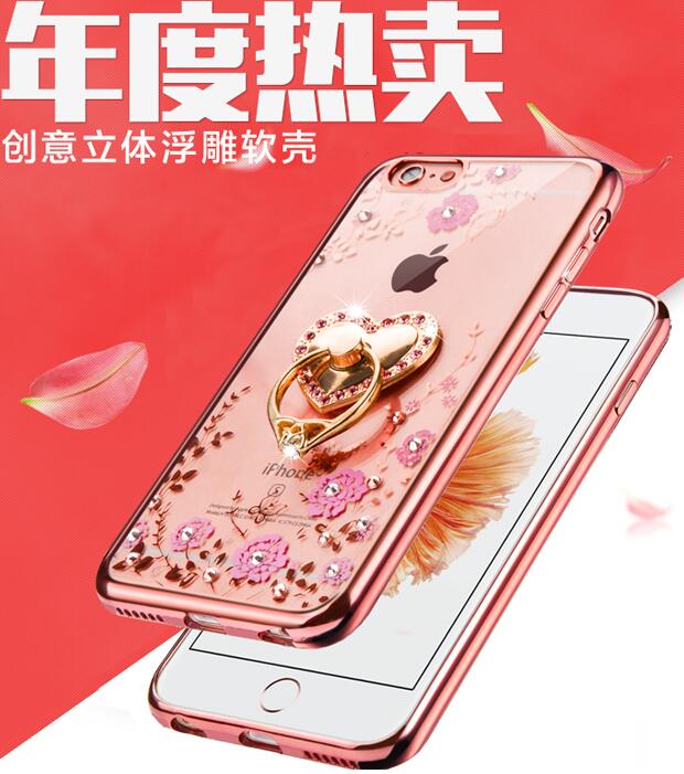 苹果6手机壳女款钻石iphone6s花园水晶保护套6plus手机全包机