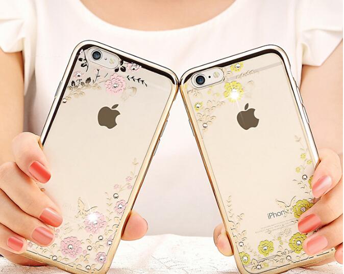 苹果6手机壳女款钻石iphone6s花园水晶保护套6plus手机全包机