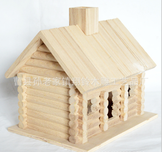厂家订制实木鸟窝鸟房子儿童木质玩具可上色丝印图片