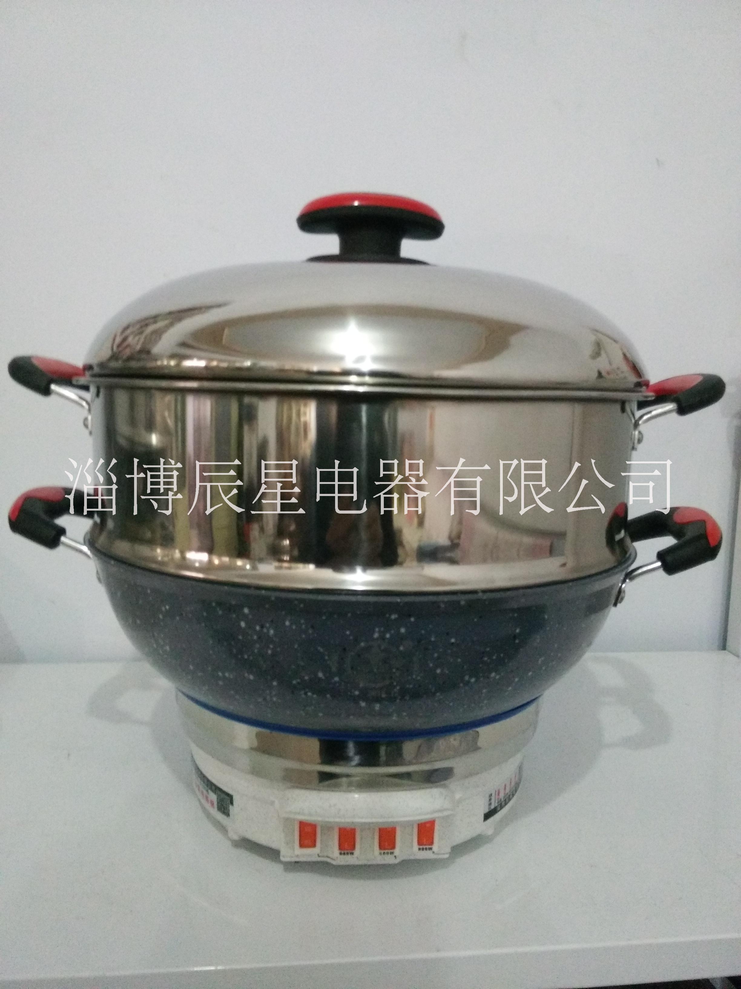电热锅（麦饭石）养生电热锅材质超硬不沾锅厂家直销
