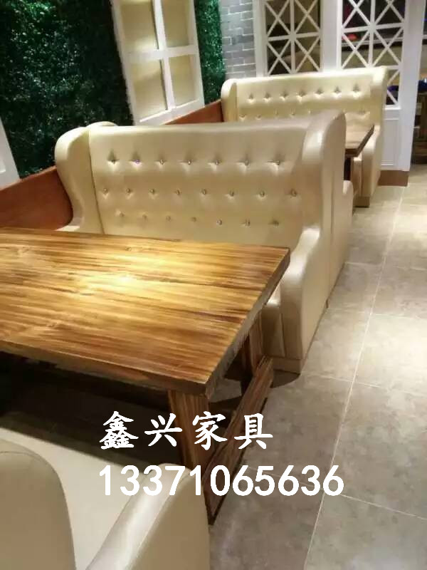 潍坊市卡座沙发组合定制厂家鑫兴家具卡坐沙西餐厅餐桌椅组合定制 卡座沙发组合定制批发