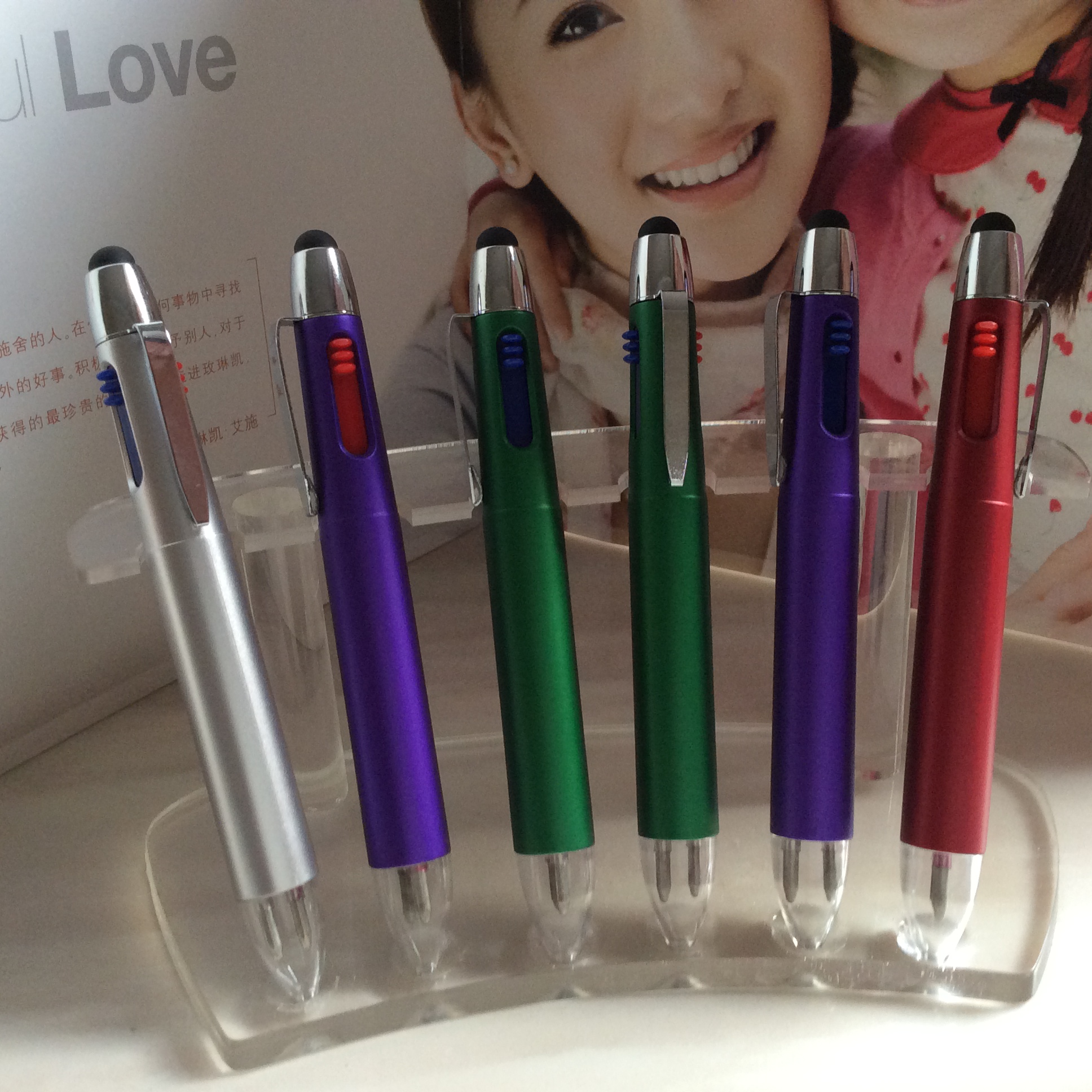 新款热销二色圆珠笔电容笔触屏笔促销笔印字印LOGO等系列擦屏笔图片
