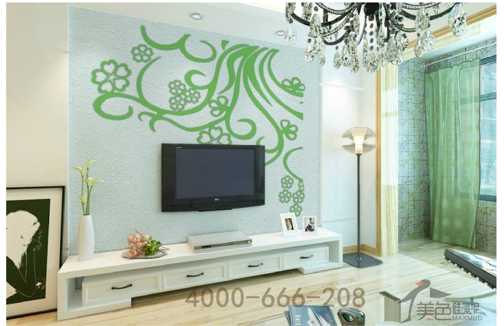 美色硅藻泥现代简约电视背景墙儿童房背景墙防霉健康环保去甲醛图片