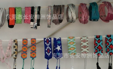 厂家直销樟洲饰品生产进口米珠尼泊尔民族风纯手工编织棉线手绳手链图片