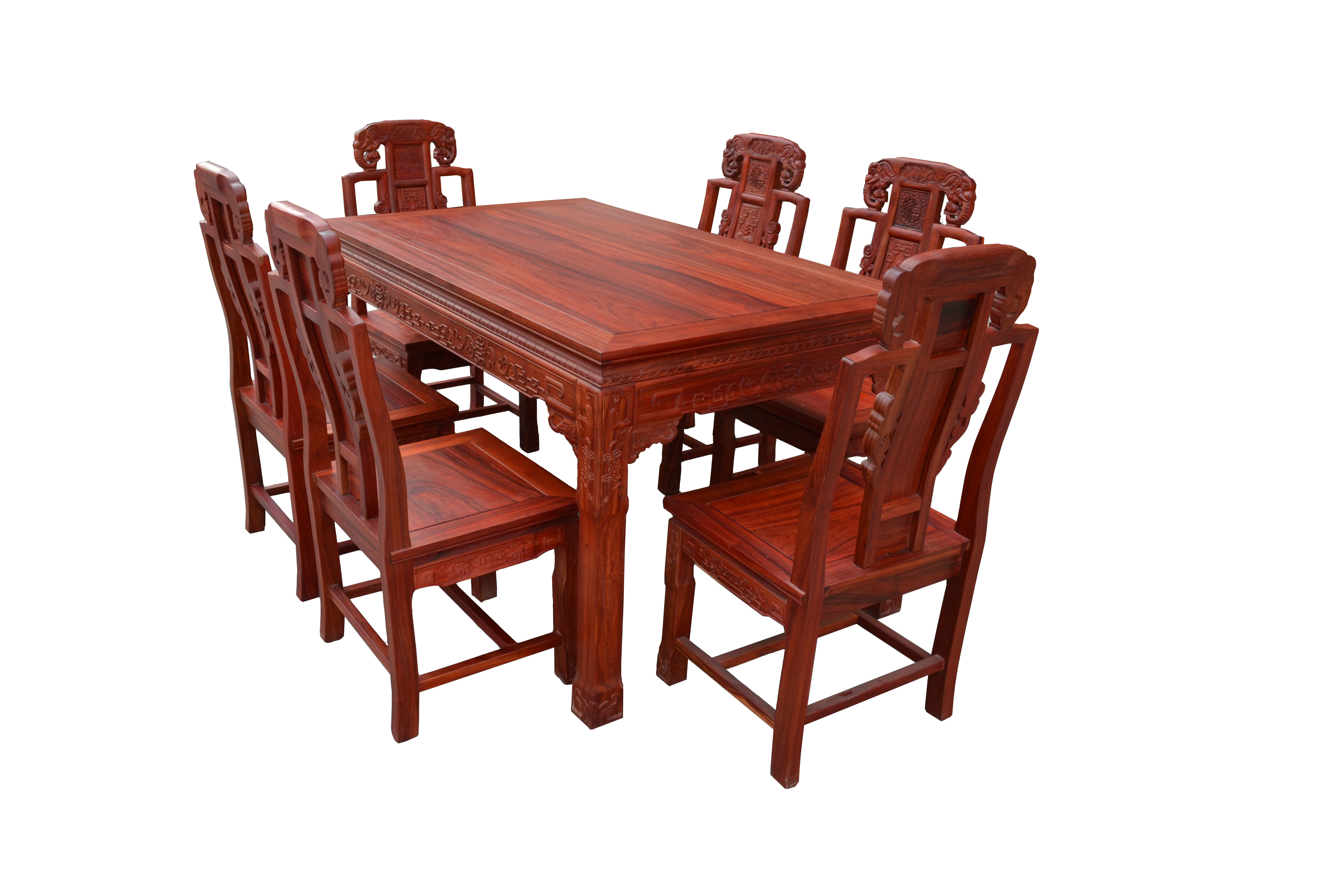 永平红木定制餐厅家具--非洲花梨餐桌家具图片
