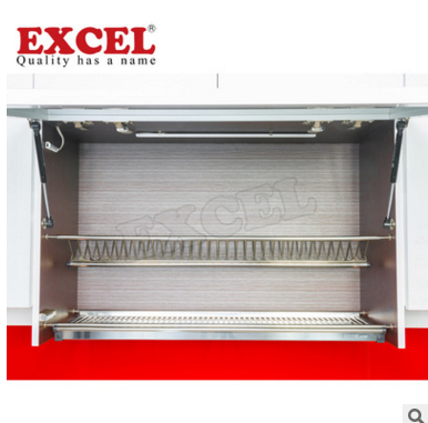 厂家供应专卖新加坡EXCEL吊柜碗盘架304不锈钢碗架沥水架两层碗碟架