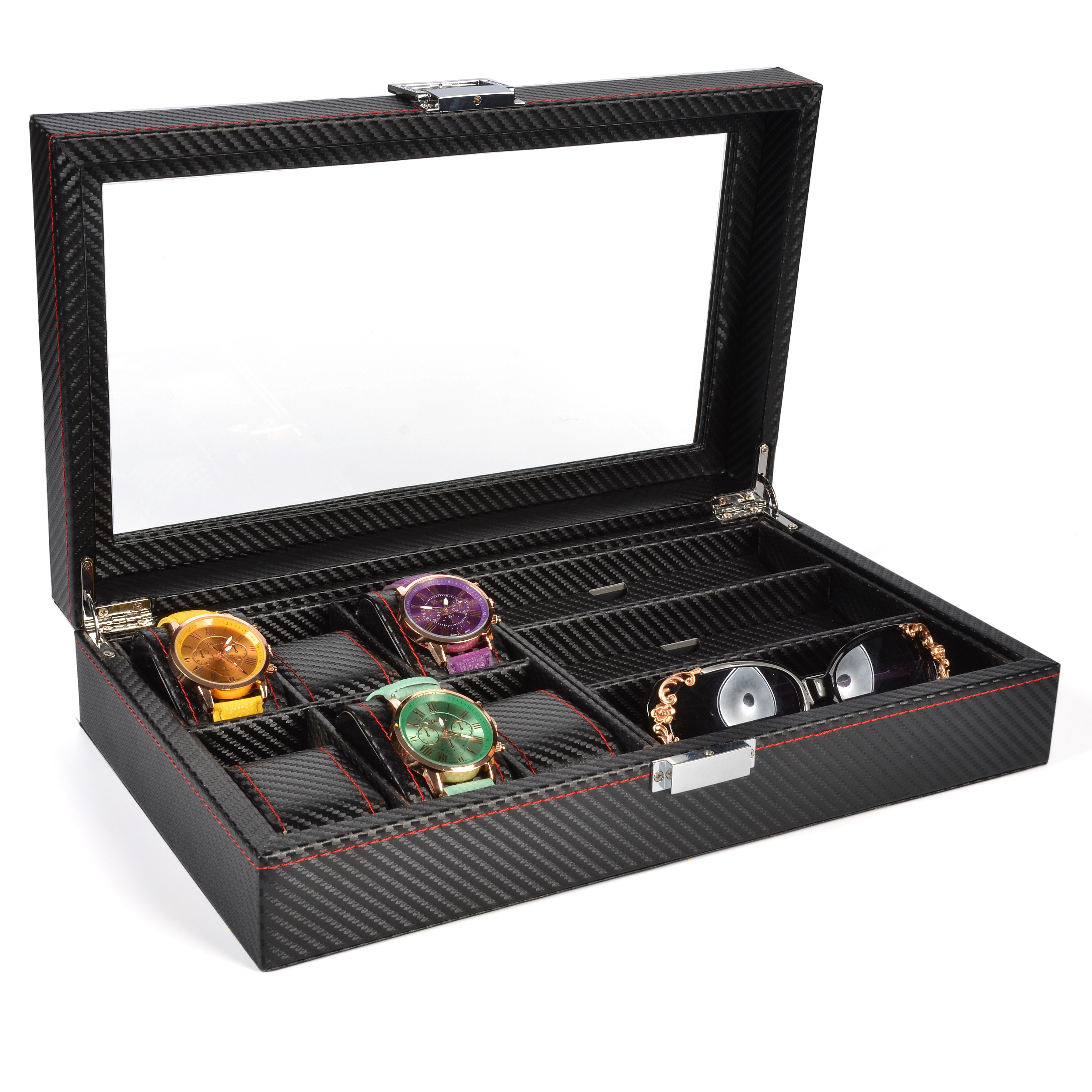 碳纤维pu手表盒眼镜盒批发