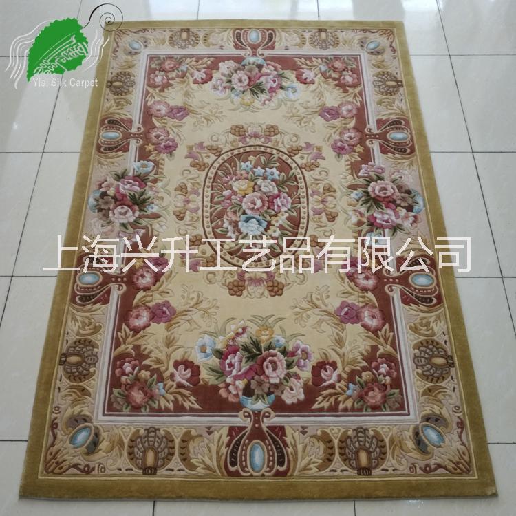 亿丝黄色古典花开富贵立体简欧美波斯纯真蚕丝手工地毯silk rugs 现代中式地毯 现代中式手工编织地毯图片