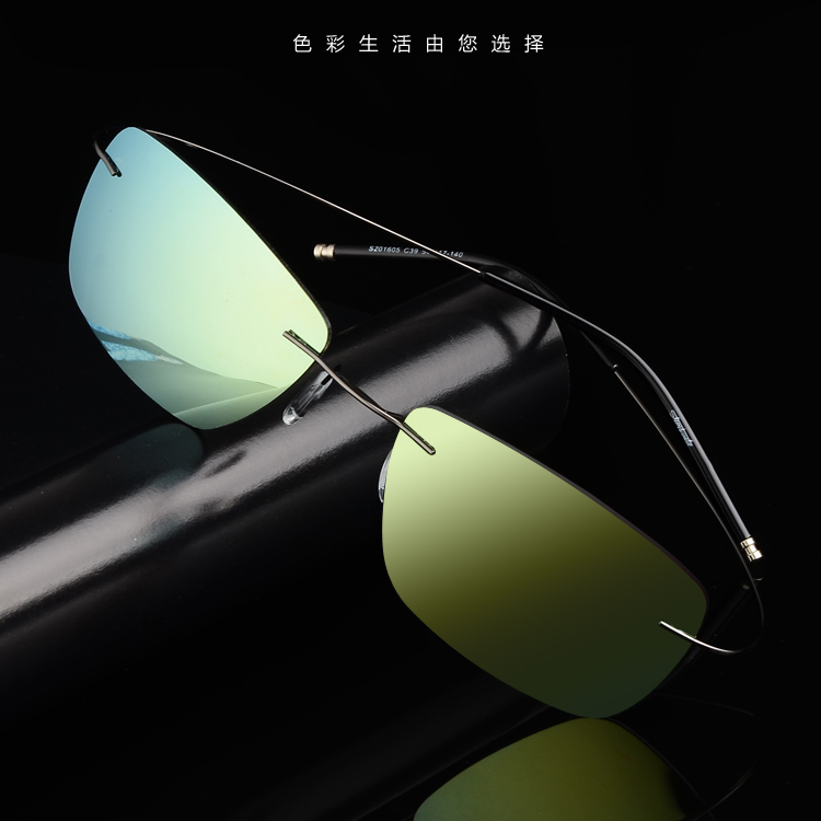 厂家直销2016新款炫彩无框太阳镜圣迪瓦罗超轻太阳镜男女士通用炫彩无框太阳镜 墨镜