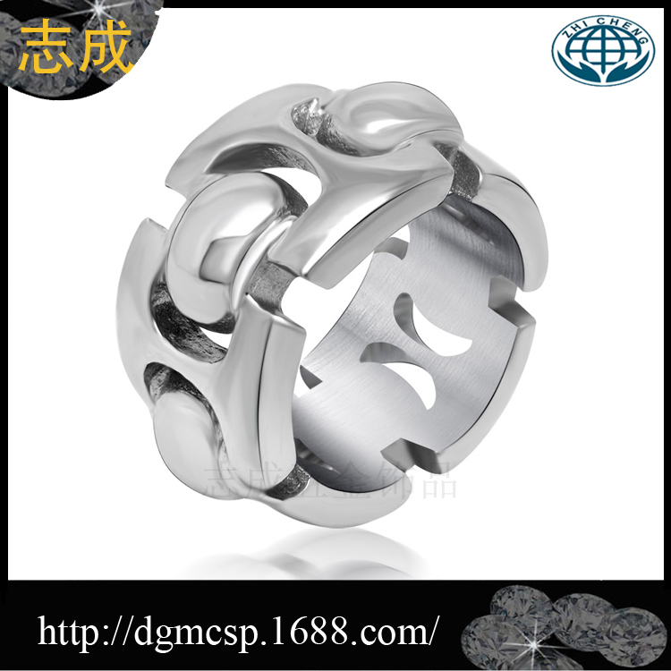 韩版潮流韩式钛钢戒指样式可铸造批发产品图片