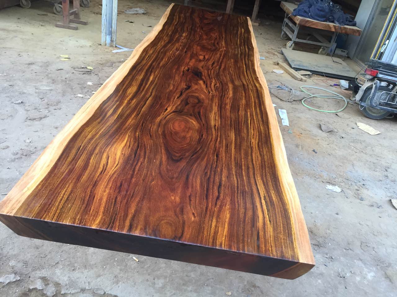 厂家直销奥坎实木大板办公桌整块原木花梨木平板桌