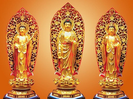 佛像厂家 供应西方三圣铜雕佛像可定制 铜雕销售