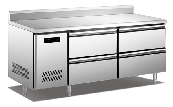 供应安德利节能省电又环保厨房靠背式抽屉式工作台厨房冷柜商用厨房冷藏柜图片