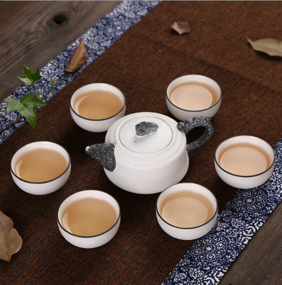 厂家直销雪花釉6杯一壶陶瓷茶具茶碗功夫茶具套装特价一件代发