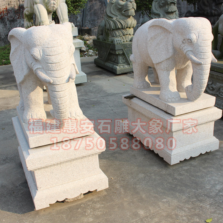 大理石大象摆件大理石大象摆件 吉祥如意 福建惠安石雕厂家低价直售 货期保障
