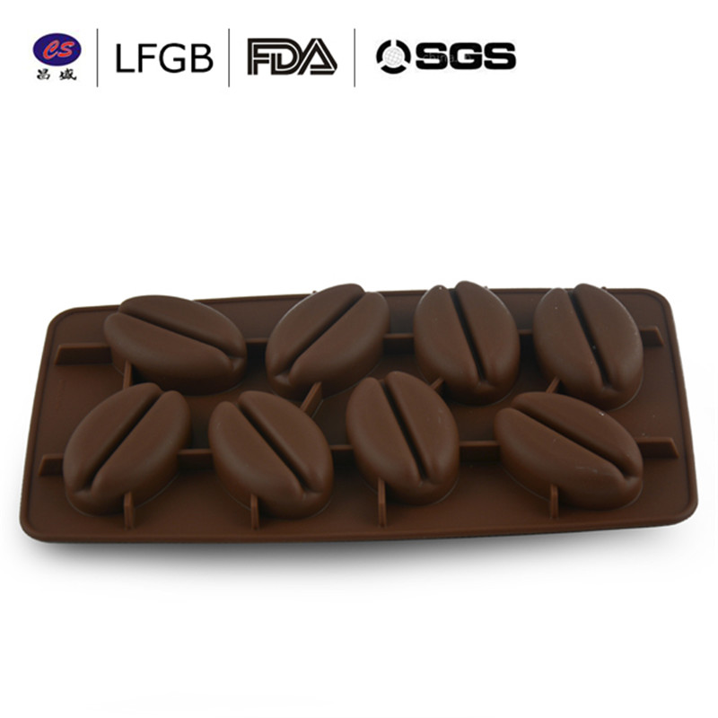 硅胶咖啡豆冰格食品级硅胶巧克力模 咖啡豆形状硅胶蛋糕模厂家直销