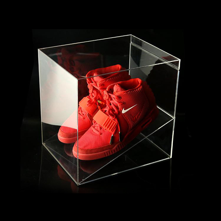 有机玻璃鞋盒  篮球鞋斜面展示盒  飞人鞋盒 亚克力鞋盒批发