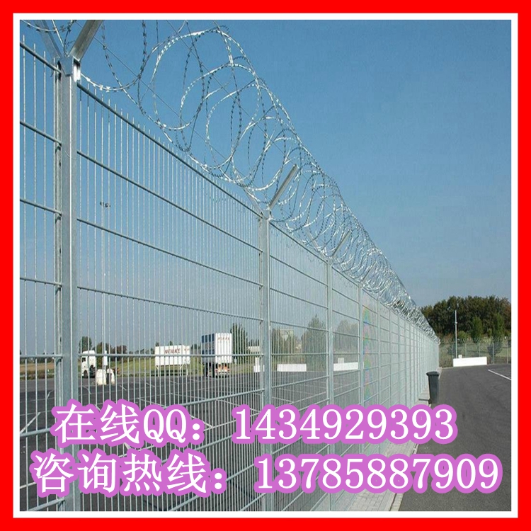 机场围界护栏网铁丝网蛇腹形铁丝网机场护栏网安装