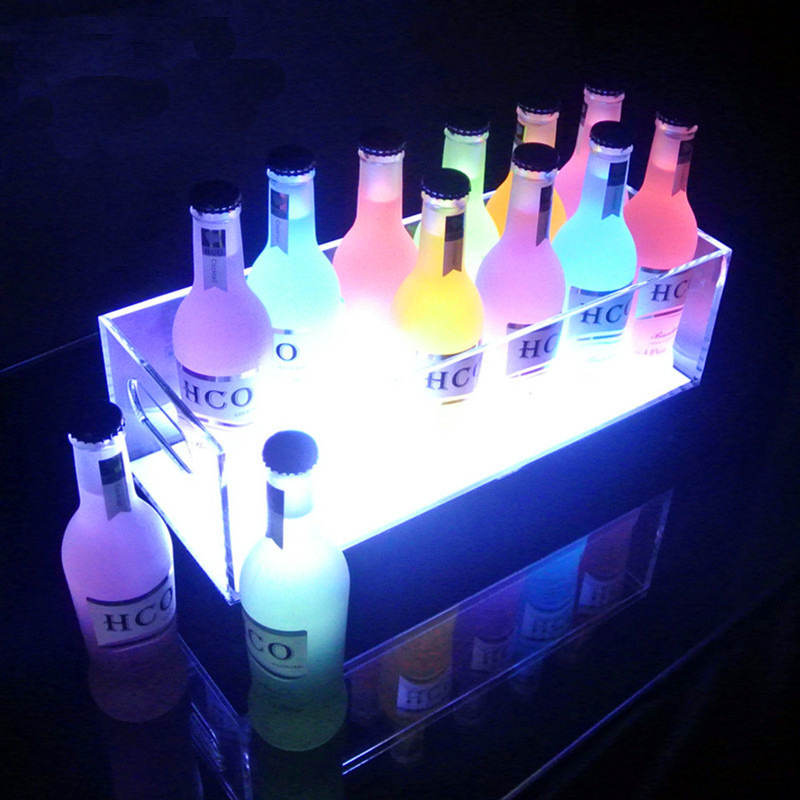 LED亚克力发光冰桶厂家 订做冰桶 红酒桶 饮料桶 香槟桶 展示架