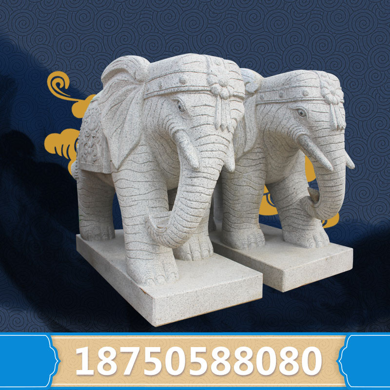 大理石石雕大象惠安石雕专业厂家直销仿古石像品质有保障可定做图片