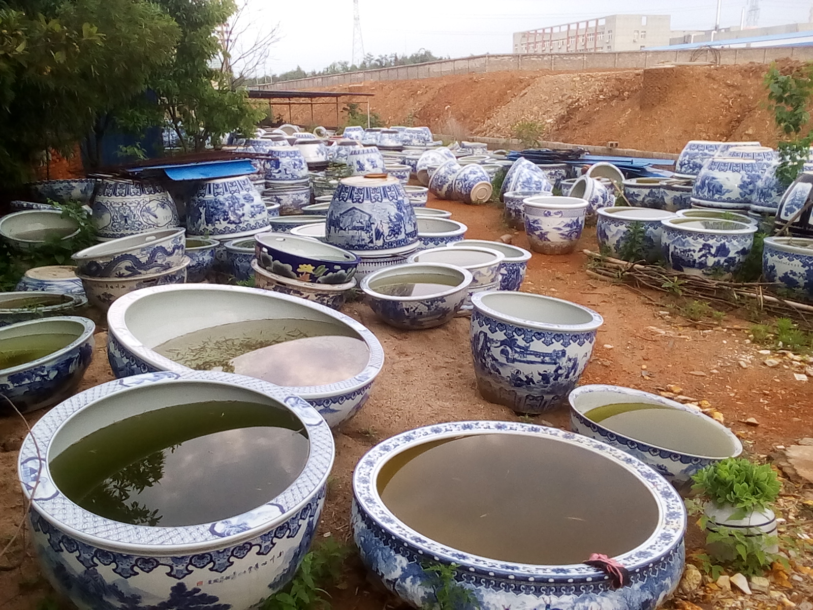 景德镇厂家直销雕刻青花陶瓷鱼缸 陶瓷鱼缸生产加工